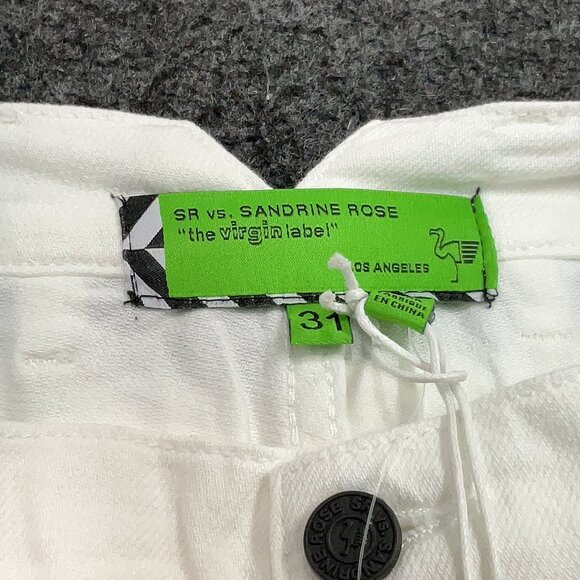 Free People x Sandrine Rose White Denim Baggy Straight Leg Pant - Picture 4 of 4